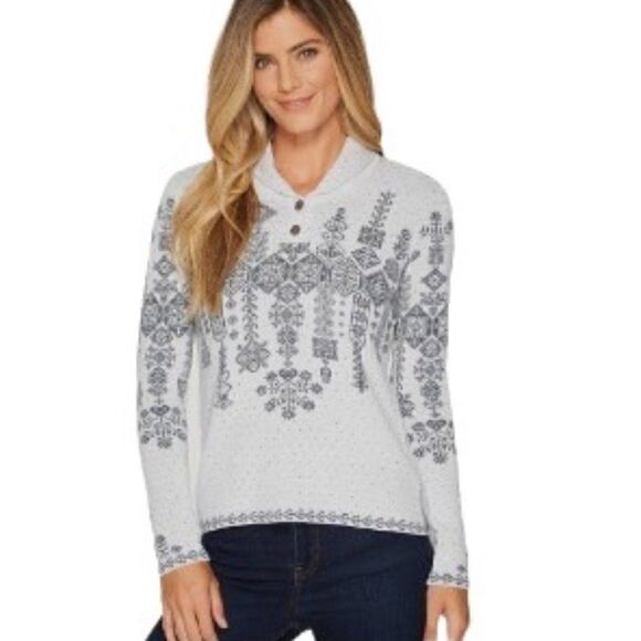 Obermeyer Cabin Knit Pullover Sweater XS Merino Wool Blend - Picture 1 of 6